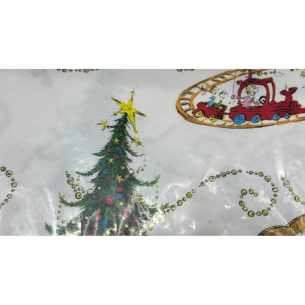 Dr Seuss WHOVILLE The Grinch Vinyl Tablecloth Rectangle 52x70